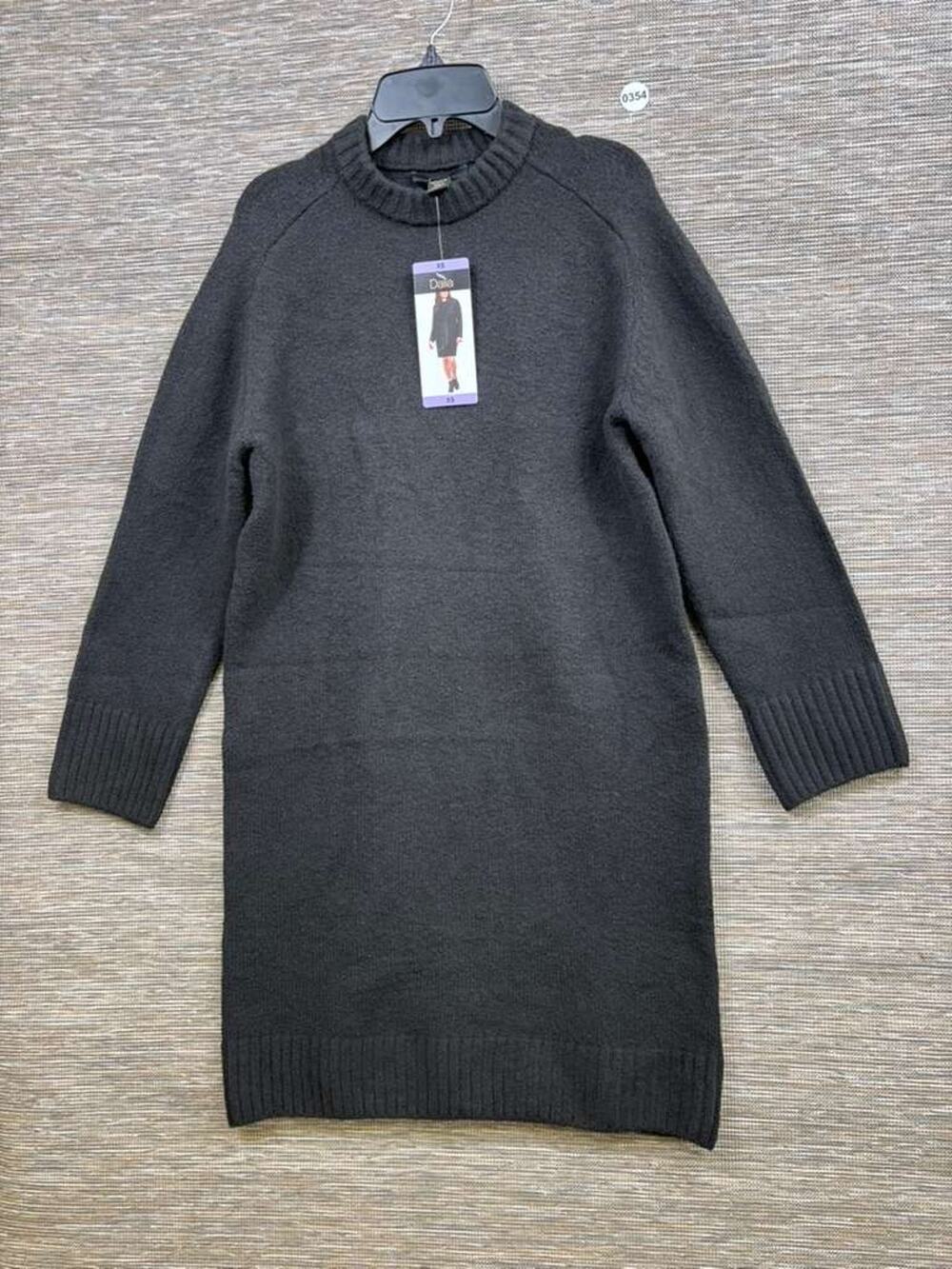 Dalia Knit Sweater Dress Womens Size XS Black Long Sleeve High Neck